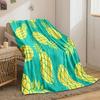 Pineapple Pattern On Teal Background Print Blanket Soft and Cozy Perfect for the Living Room Bed Sofa or a Nap,gift