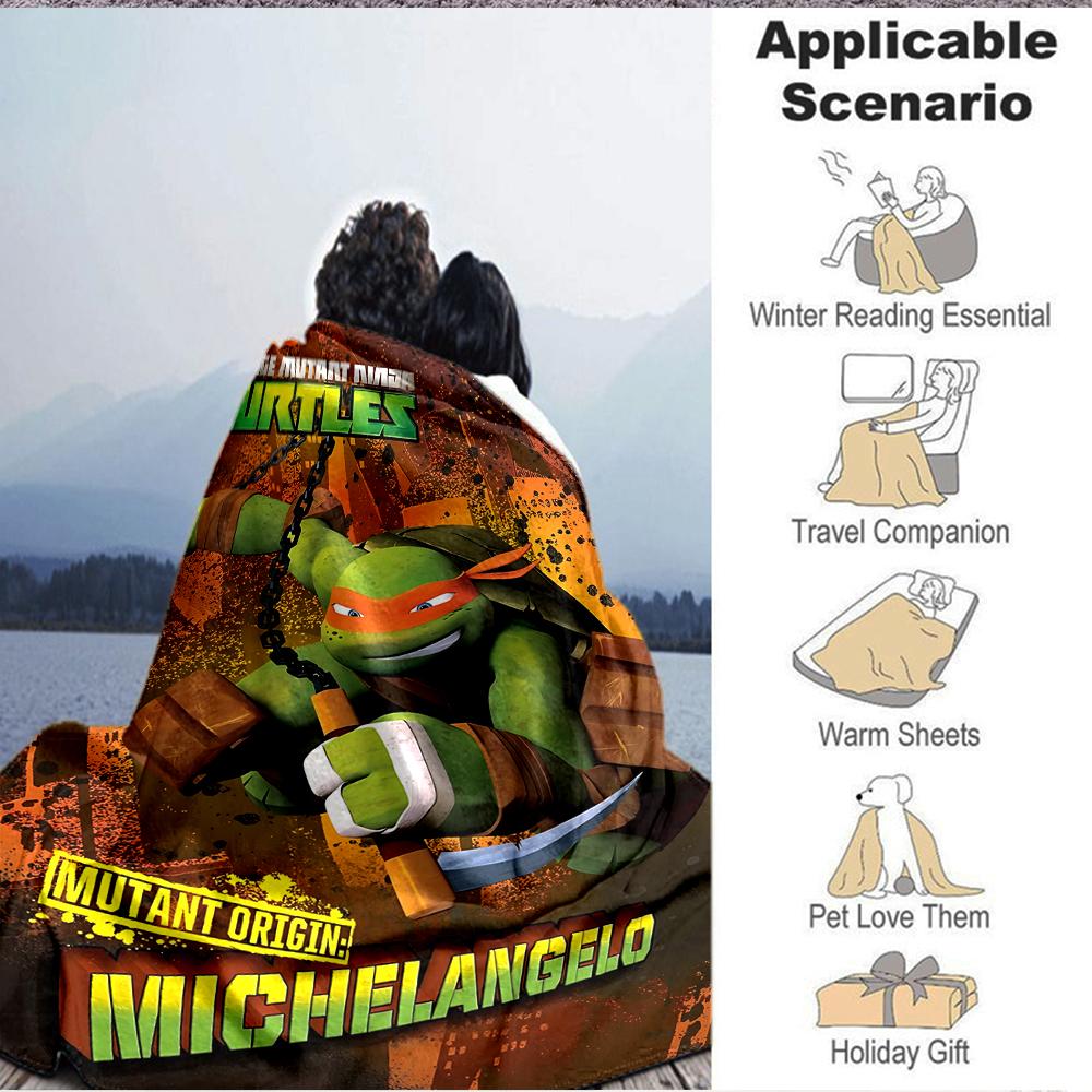 1Pc Teenage Mutant Ninja Turtles Flannel Fleece Blanket Soft Warm Throw Blanket For Sofa Bed Couch Home Decor Travel Nap Blanket Xmas Gift Q1701