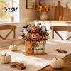 Decorative Tabletop Figurines 6Pcs Halloween Decors, Hello Table Topper Signs, Spooky Pumpkin Ghost Truck Entrance Hall Ornaments Tiered Tray