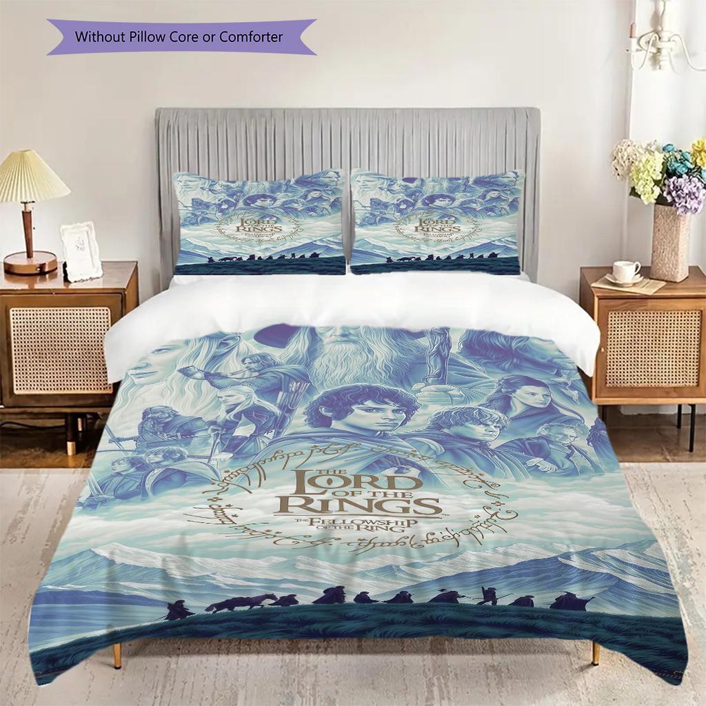 Lord Rings Trilogy Threepiece Set 1 Duvet Cover 2 Pillowcase Without Core Bedding Set Soft And Comfortable Christmas Birthday Gift