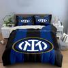 Blauwzwarte strepen, Inter logo. Beddengoedsets Dekbedovertreksets Dekbedovertrekken Kussenslopen(1*Dekbedovertrek 2*Kussenslopen zonder dekbedvulling)