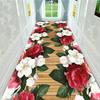 Covor cu Flori Colorate Covor Romantic cu Trandafiri pentru Hol Sufragerie Decor Acasă Lobby Hotel Covorașe Lungi Preș pentru Ușa de Intrare