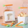 5Pcs Snack Clip Kunststoff Brot Tasche Abdichtung Klemme Festen Griff Lebensmittel Tasche Snack Clip mit Lagerung Box für