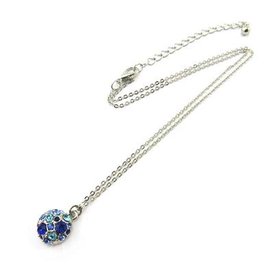 [P3373] - Silver Blue 'Sissi' Designer Necklace