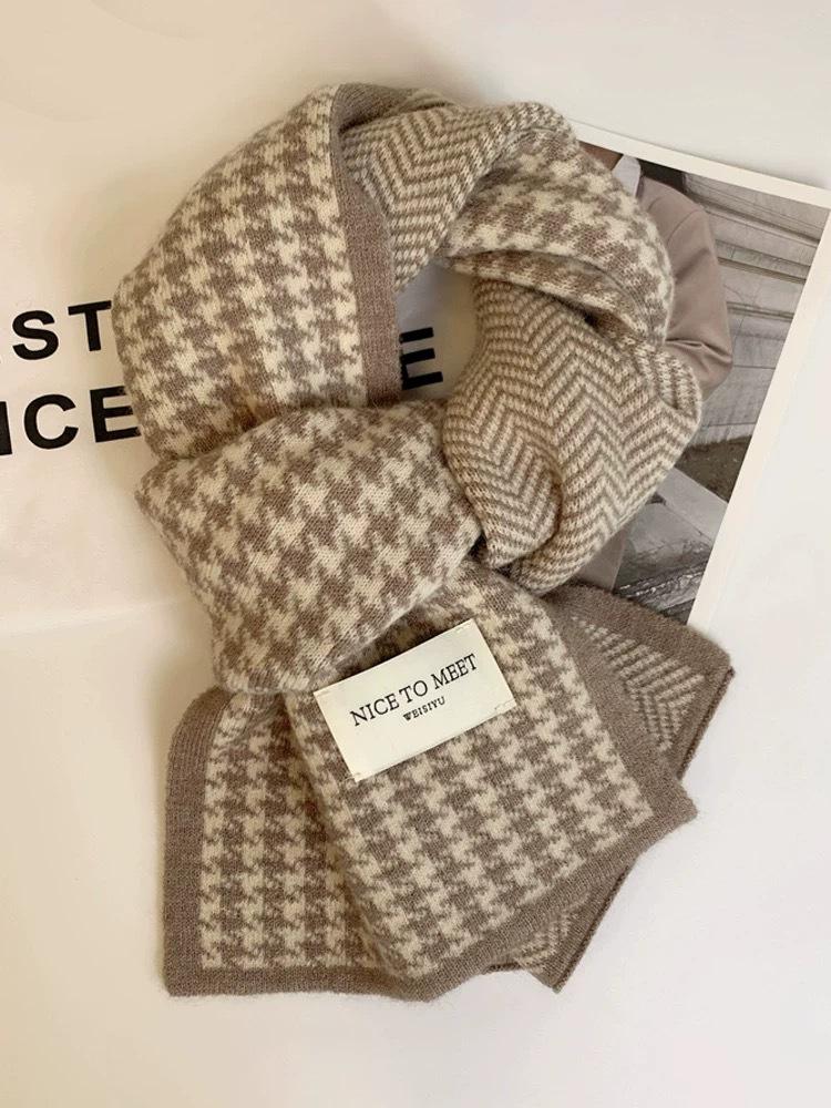 

Универсальный выбор Рождественский шарф Женская зимняя атмосфера Красный шарф Новая теплая вязаная шаль