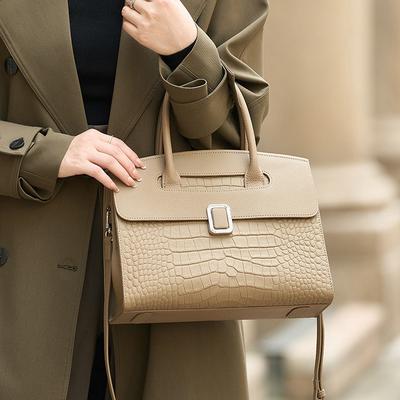 Spring Women's Commuter Crossbody Bag, High-end Feel, Large Capacity, Women's Genuine Leather Single-shoulder Tote Bag