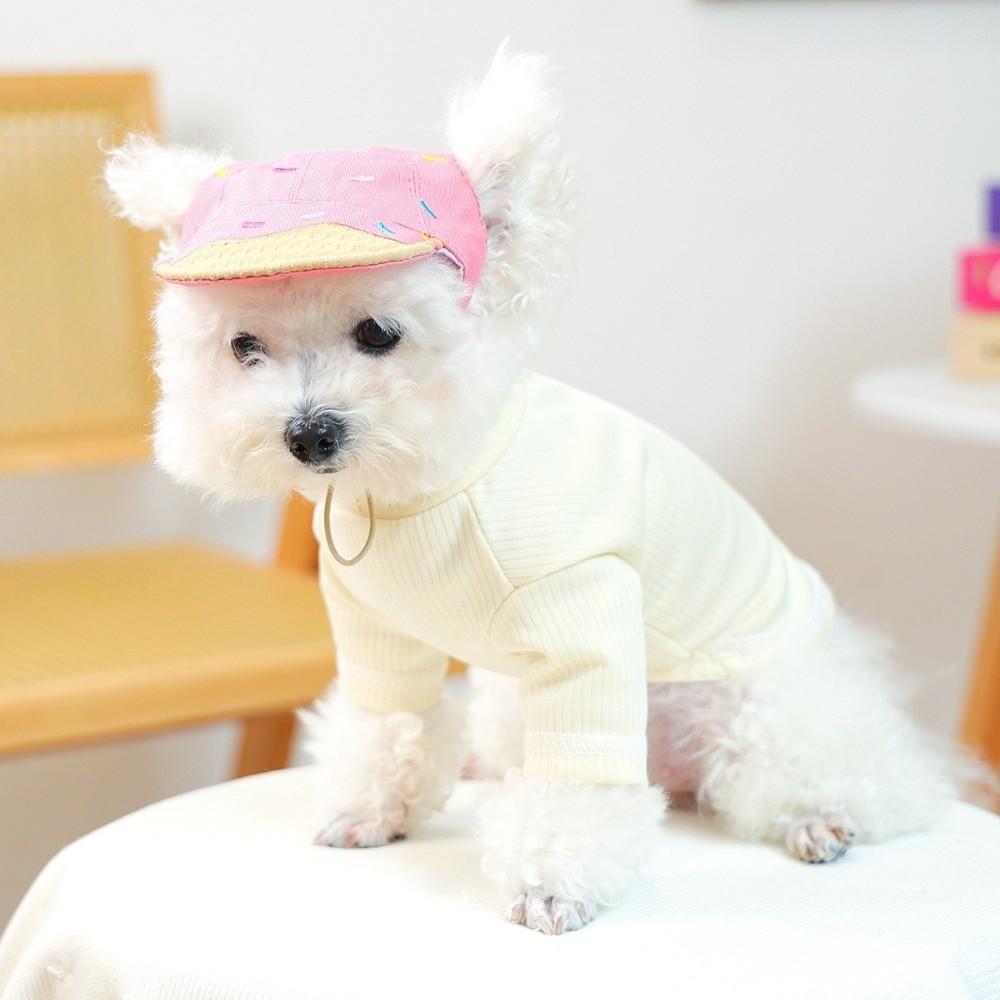 Ice Cream Pattern Dog Fisherman Hat Sun Protection Dog Visor Hat Pet Sun Hat  Dogs Cats