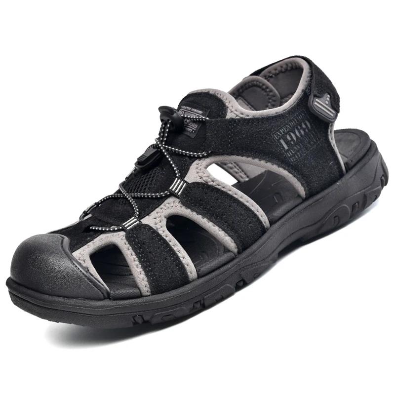 Men Sandals Cowhide Leather Male Summer Shoes Outdoor Beach Gladiator Sandals Shoes for Men Sneakers Sandalias Tenis Masculino