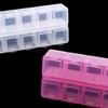 Transparent Bead Organizer Pink 10 Grid Square Box Organizer Storage Boxes  Table