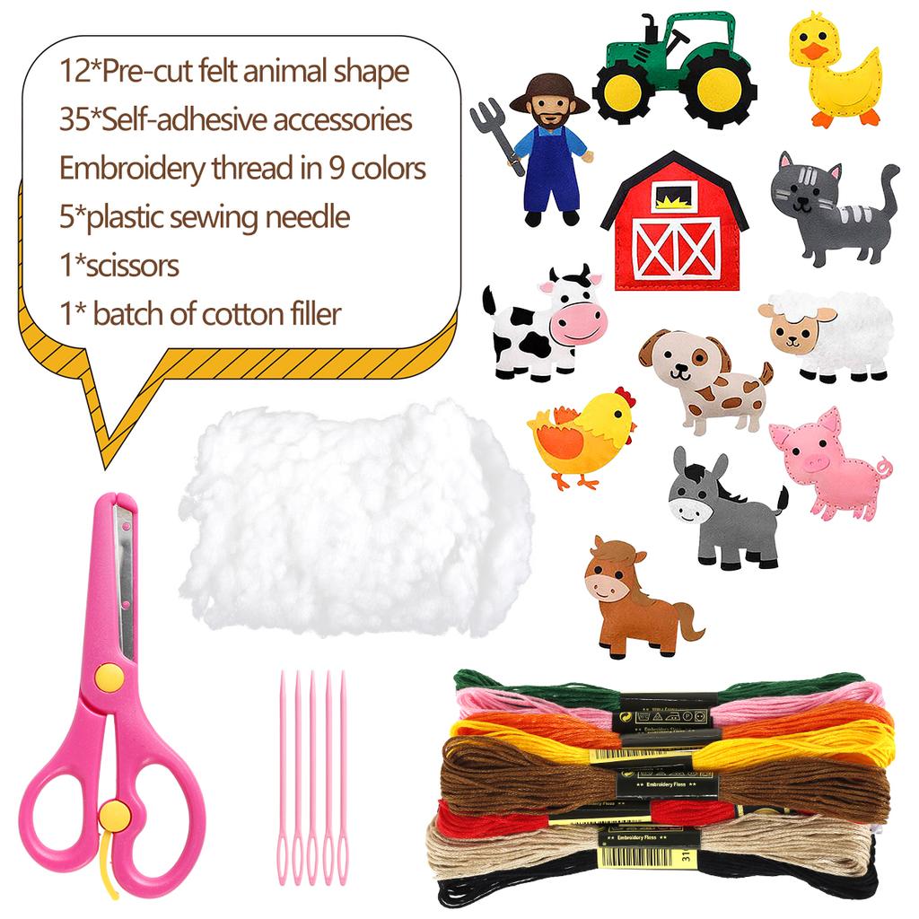 DIY Animal Sewing Kits Fine Skills Felt Toys Fun Felt Animal Sewing Crafts Early Kids Education Sensory Sewing Set Holiday Gifts