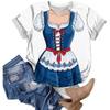 Women's Casual Pullover T Shirt Short Sleeve Round Neck Tee Top Oktoberfest Print Graphic Shirt