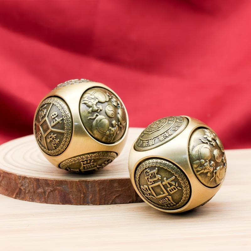 1PC Six-Faced Four Blessing Luck Money Fidget Spinner Adult Antistress Fidget Toys Home Decorations Crafts Party Birthday Gift