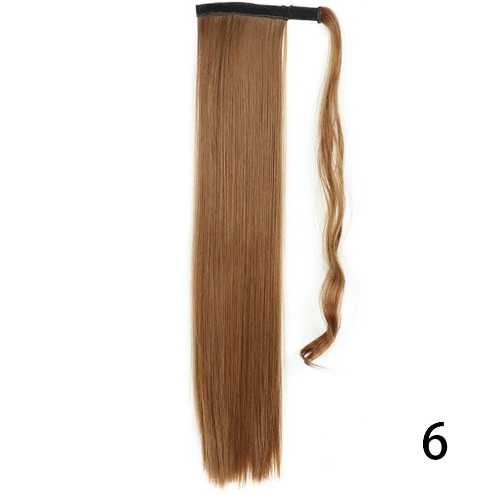 MISS WIG Women Synthetic Long Straight Ponytail Extensions Heat Resistant Hair 22 and 34 Inch Wrap Around Pony Hairpiece for Women