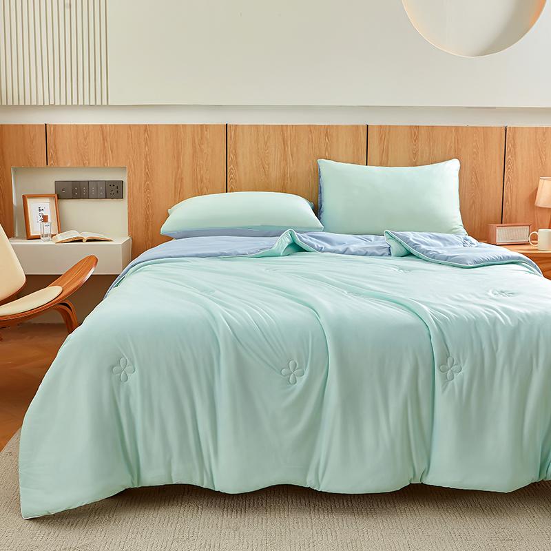 Super Soft Cooling Quilt Summer Cool Quilt Skin Friendly Quilt Air Condition Comforter Solid Ice Silk Cool Blanket Thin Quilt for Bed
