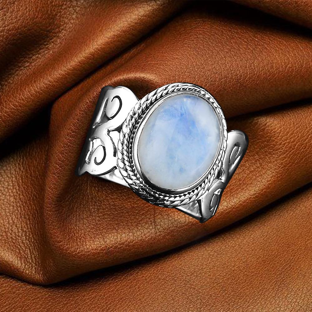 Moonstone Gemstone Ring, Solid 925 Sterling Silver Ring, Birthstone Ring, Thanksgiving Gift, Silver Jewelry