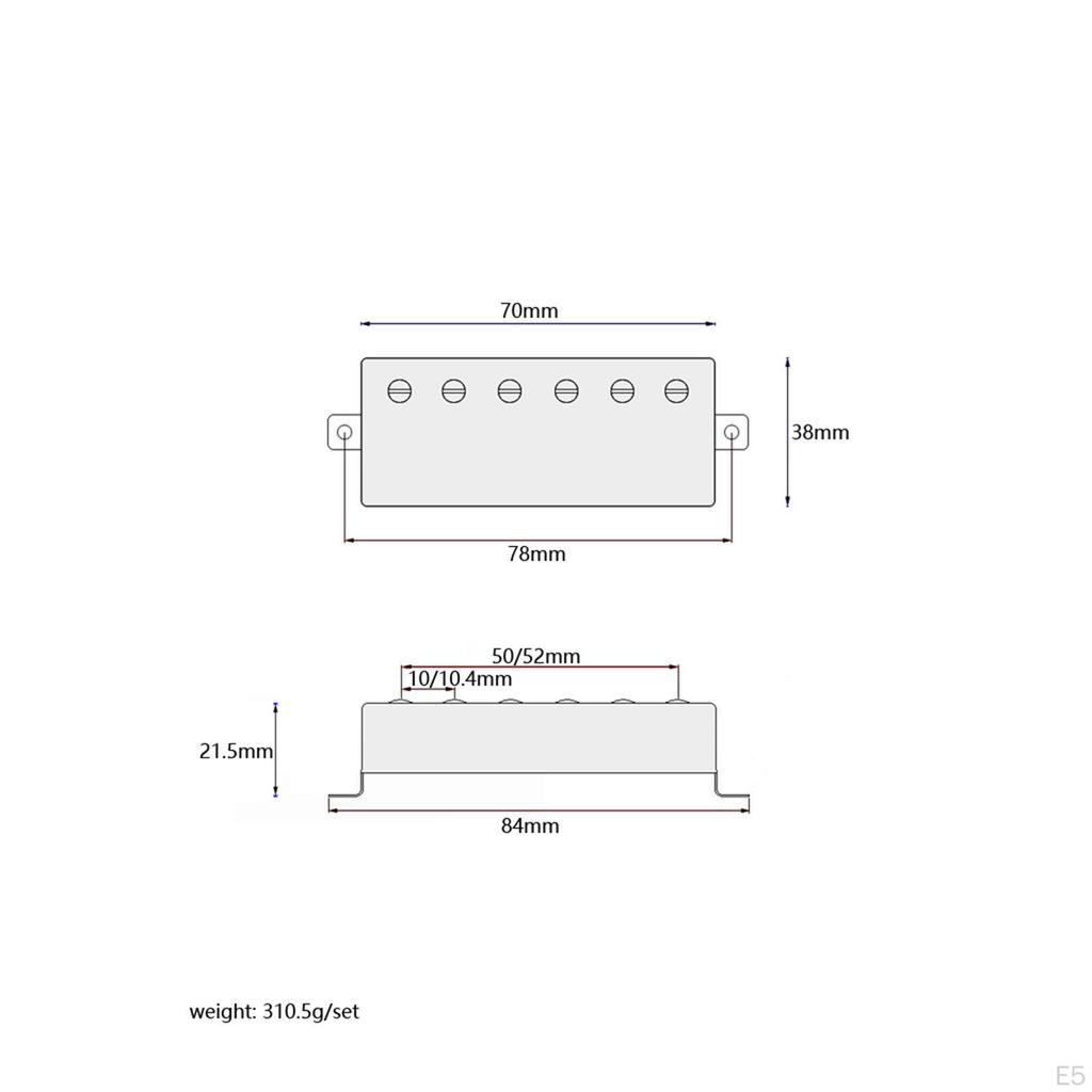 2 Pieces Neck Bridge Pickup Double Coil Accessory LP Styles Universal Dual Rails Humbucker
