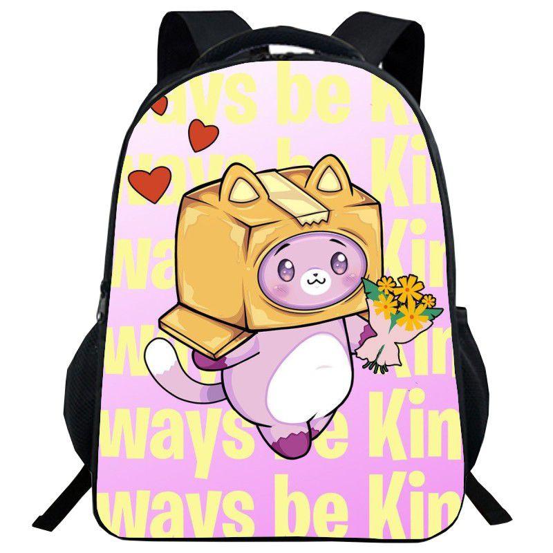 Lankybox Backpack Cartoon Schoolbag For Kids With Adjustable Padded Straps And Stylish Design