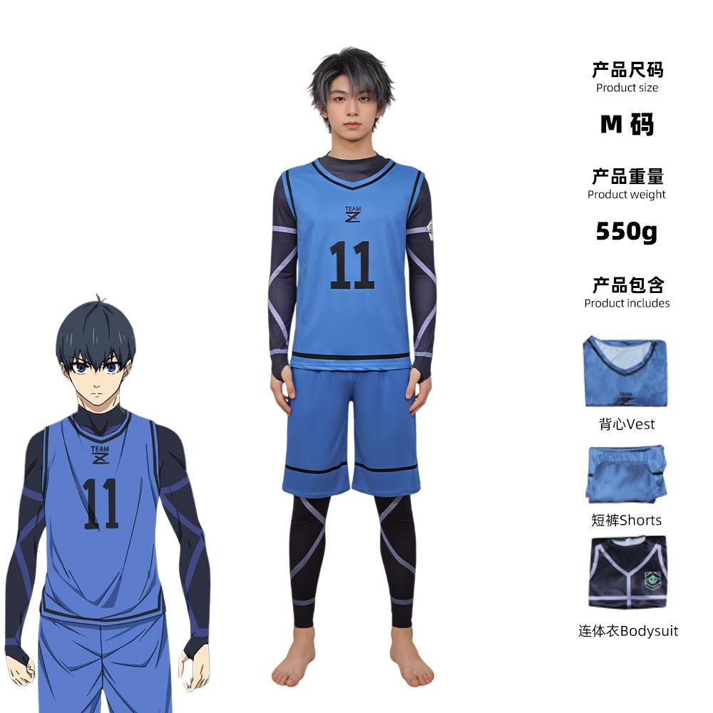 Blue prison cos suit Blue Lock Jieshiyi bee back with the same jersey set Anime basketball jersey costume S(adult)