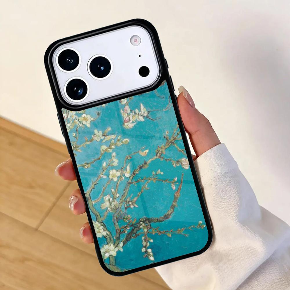 Oil Painting Boho Flower Art Mobile Phone Case for IPhone 17 AIR 16pro Max 15 14 13 12 11 Bumper Cover