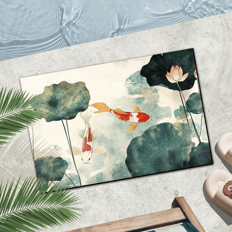New Chinese Style Entry Door Mats, National Style Household Foot Mats, Entrance Door Mats, Non-slip Wear-resistant Entrance Mats, Entry Carpets