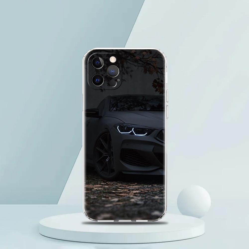 Cool Sports Black Car Phone Case for iPhone 16 15 14 13 12 Pro Max Cover Transparent for iPhone 11 Pro Max 7 8 Plus XS XR Bags