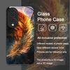 Aesthetic Phoenix Fire Feather Pattern Tempered Glass Phone Case for Huawei Nova 13 Pro 12 11 SE 10 P60 P40 Mate 40 50 60 Cover