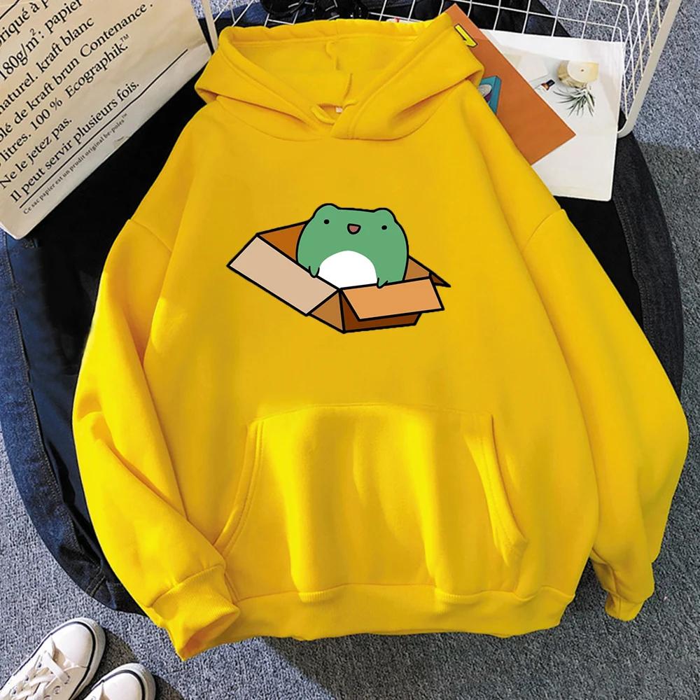 Angry Frog Hoodies Unisex Oversized Sweatshirts Women Cool Fashion Casual Streetwear Print Hooded Harajuku Tops