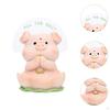 Pig Figurine Resin Statue Home Decoration Creative Cute Ornament Decorative Sculpture for Bookshelf