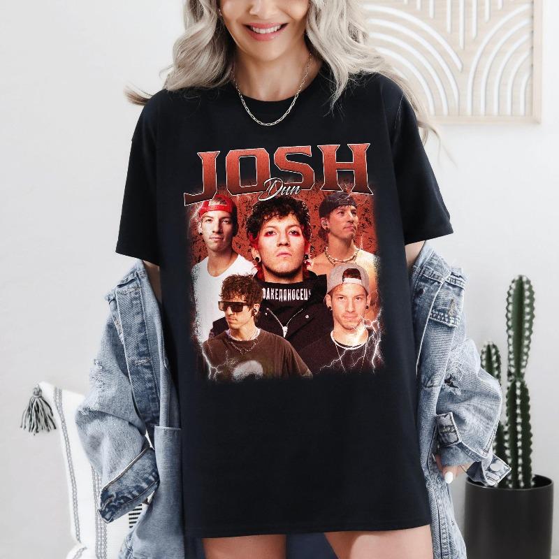 Josh Dun Tshirt Music Lover Band Merch Unisex Retro Tee Women T Shirt