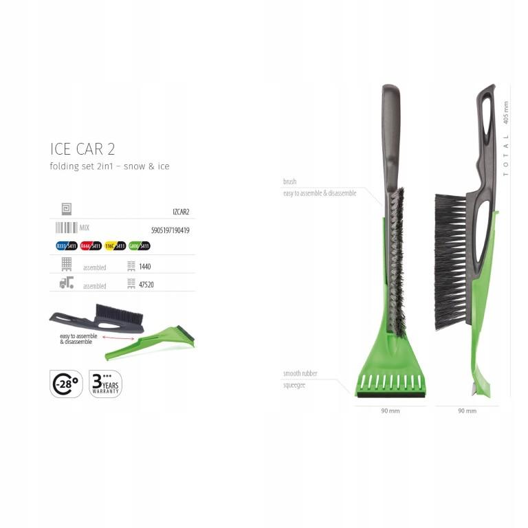 Car Window Ice Scraper with Brush 2 In 1, Various Colors, 1 Piece