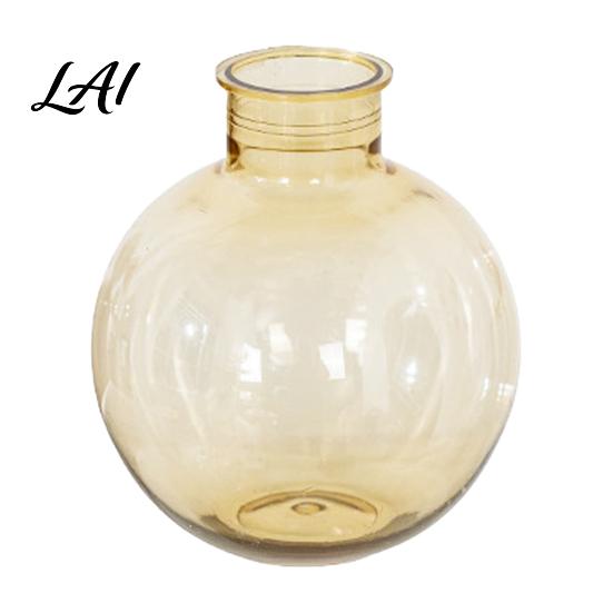 Floral Display Pot for Living Room Clear Round Resin Vase Transparent Sphere Flower with Jute Glass Vase Flowers Bow Modern Plastic Planter