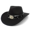 New Cow Head Belt Accessories Western Cowboy Hat Classic Retro Jazz Hat European and American Style Gentleman Hat
