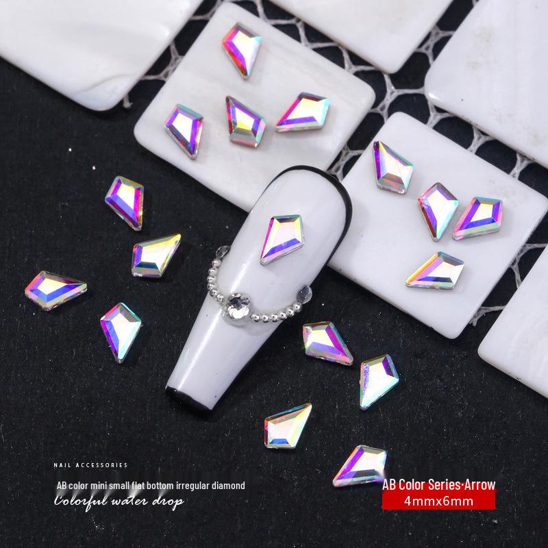 Pietre Nail Art: Diamante de sticlă AB irizate, Accente colorate cu fund plat pentru manichiuri