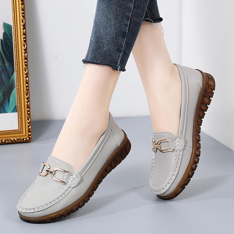 Fashion Women Flats Fashion Genuine Leather Wedge Retro Women Shoe Tassel Women's loafers Slip On Soft Women's moccasins Plus Size