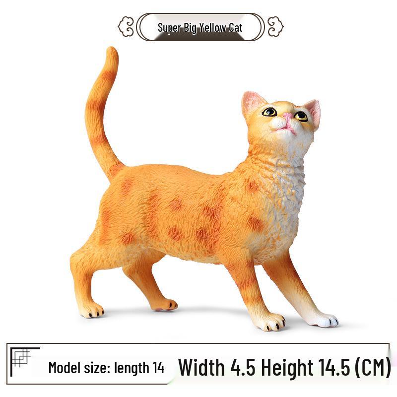 Simulation Wild Cats: Large Persian Orange Cat Model Toy Ornament