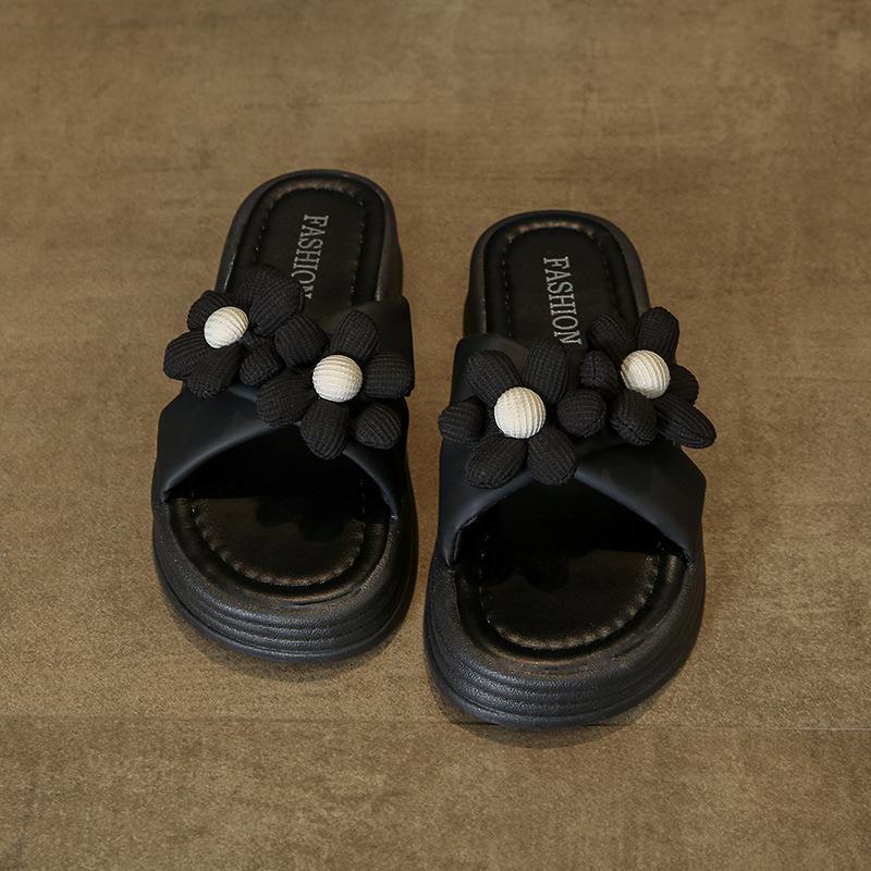 Blumen Badeschuhe Damen Sommerkleidung Urlaub am Meer mit Rock 2025 neue Feen beliebte Sandalen mit dickem Boden