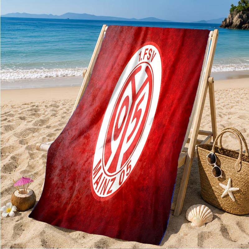 Red Emblem FSV Mainz Beach Towel Microfiber Beach Towel, Lightweight and Quick-Dry, for Summer Travel, Swimming Pool Fan Birthday Gift