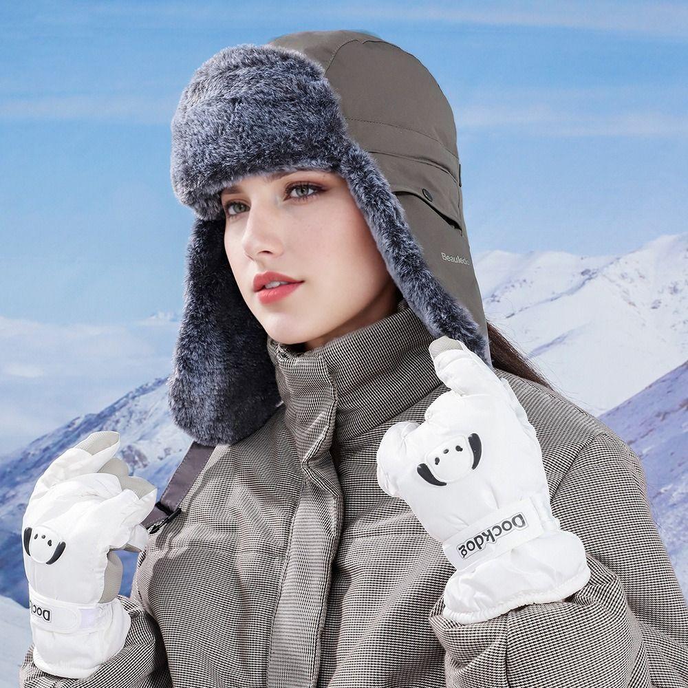 Earflap Winter Hats Fur Ski Hat Hot Winter Cap  Men Women