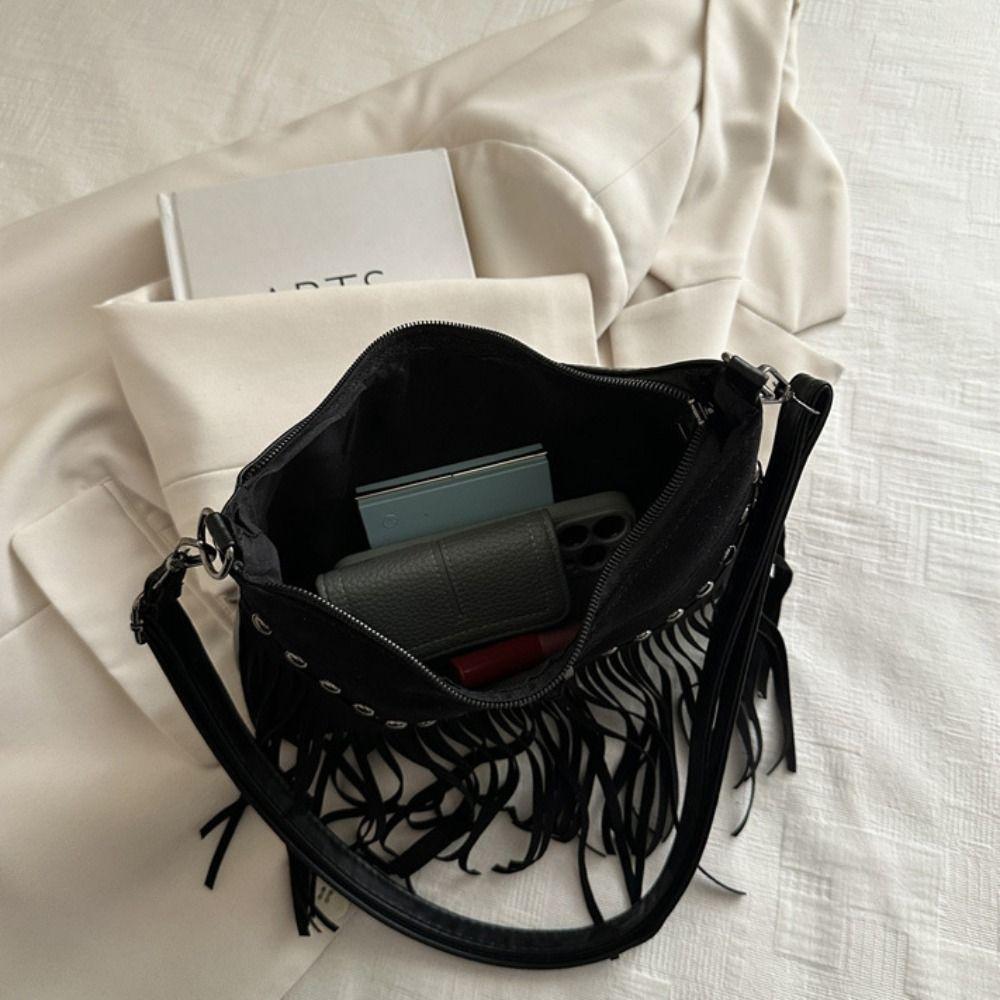 Korean Suede Crossbody Bag Bohemian Style Ethnic Style Handbag Sweet Tassel Shoulder Bag  Girls