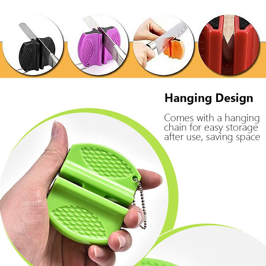 4pcs Mini Dual-sided Knife Sharpener, Portable Outdoor And Kitchen Tool For Quick Knife Sharpening