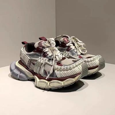 Zapatillas de papá mujer otoño nuevo color pulido correas viejas zapatos sucios retro suela gruesa para aumentar altura moda zapatillas deportivas