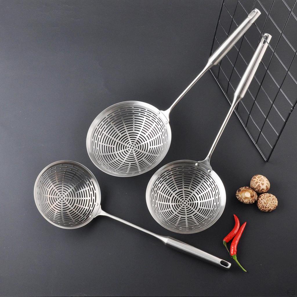 Spider Strainer Cooking Skimmer with Hanging Hole Durable Nonstick Stainless Steel for