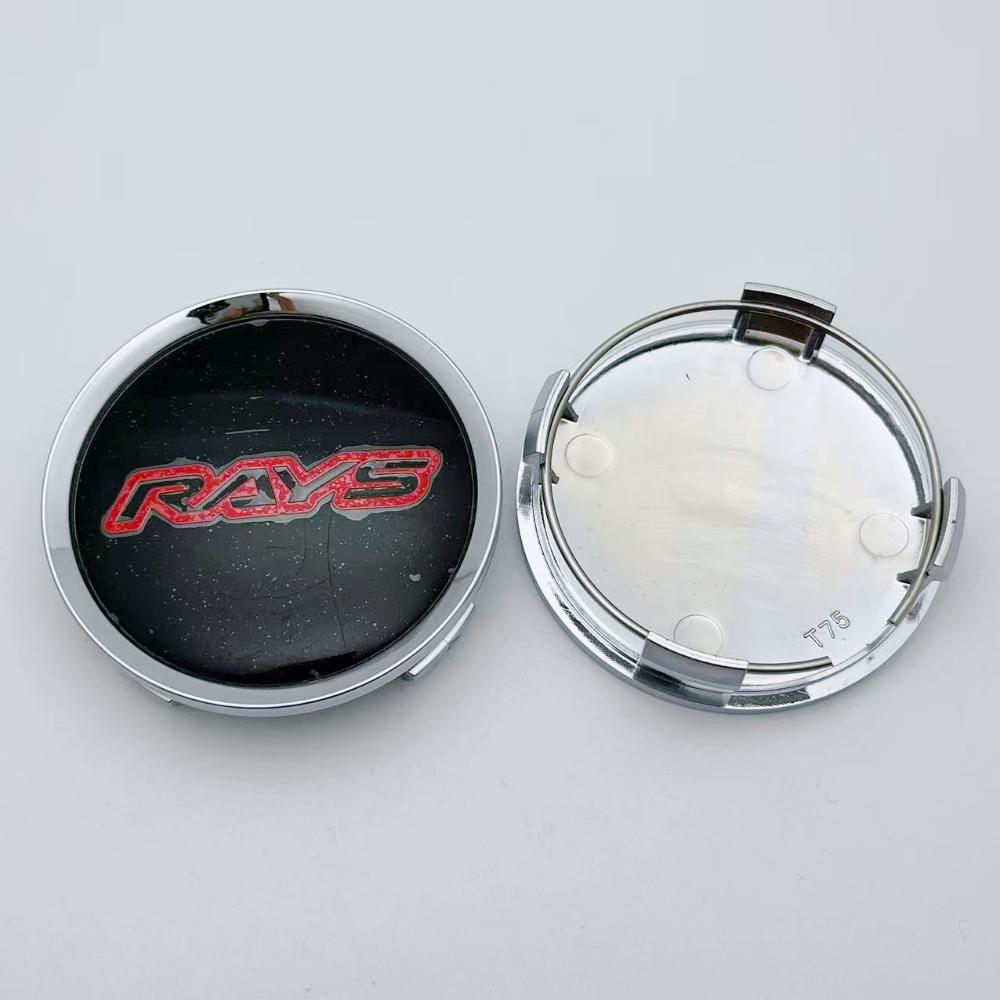 4pcs 74mm Car Wheel Center Caps With RAYS Logo Emblem Badge Wheel Rims Center Dust Cover Hub Hubcaps Replace Car Accessories