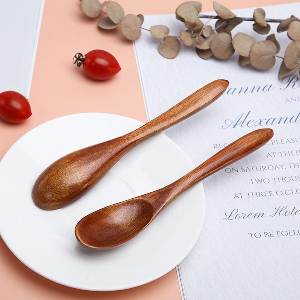 Friendly Durable Tableware Flatware Dessert Mixing Wooden Spoon Coffee Spoon Tea Spoon Soup Spoons