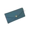 Genuine Leather Wallet. First Layer Cowhide Lychee Pattern Envelopes Spliced With Contrasting Colors. Long Three-fold Wallet