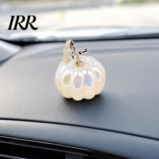 Electroplated Leaves Ornament Acrylic Simulation Pumpkin Decor, Halloween Fake Desktop Decoration for Table Car, Spooky Party Centerpiece Home Decor