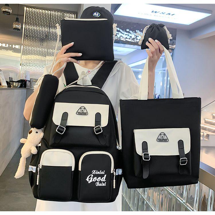 5 Pcs Backpack for Girls Teenager Travel School Backpacks Boys Children Rucksack Casual School Bags Backpack Cute Multipocket Book Bag