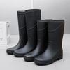 Men's Waterproof High-Top PVC Rubber Boots: Mid-Calf Rain & Construction Labor Protection Shoes