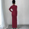 2025 Spring Women's Solid Color Zipper Waist-Hugging Fashion Dress