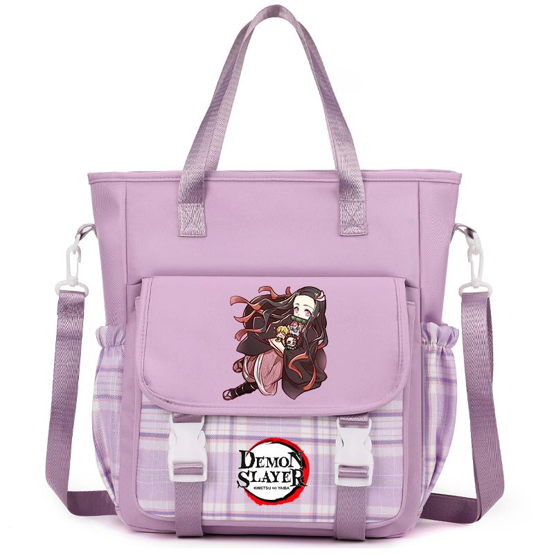 Demon Slayer Tote Bag Crossbody Bag Carrying Bag Shoulder Bag for Teenager Girl Boy Back To School Bag Men Women Leisure Travel Bag Mochila